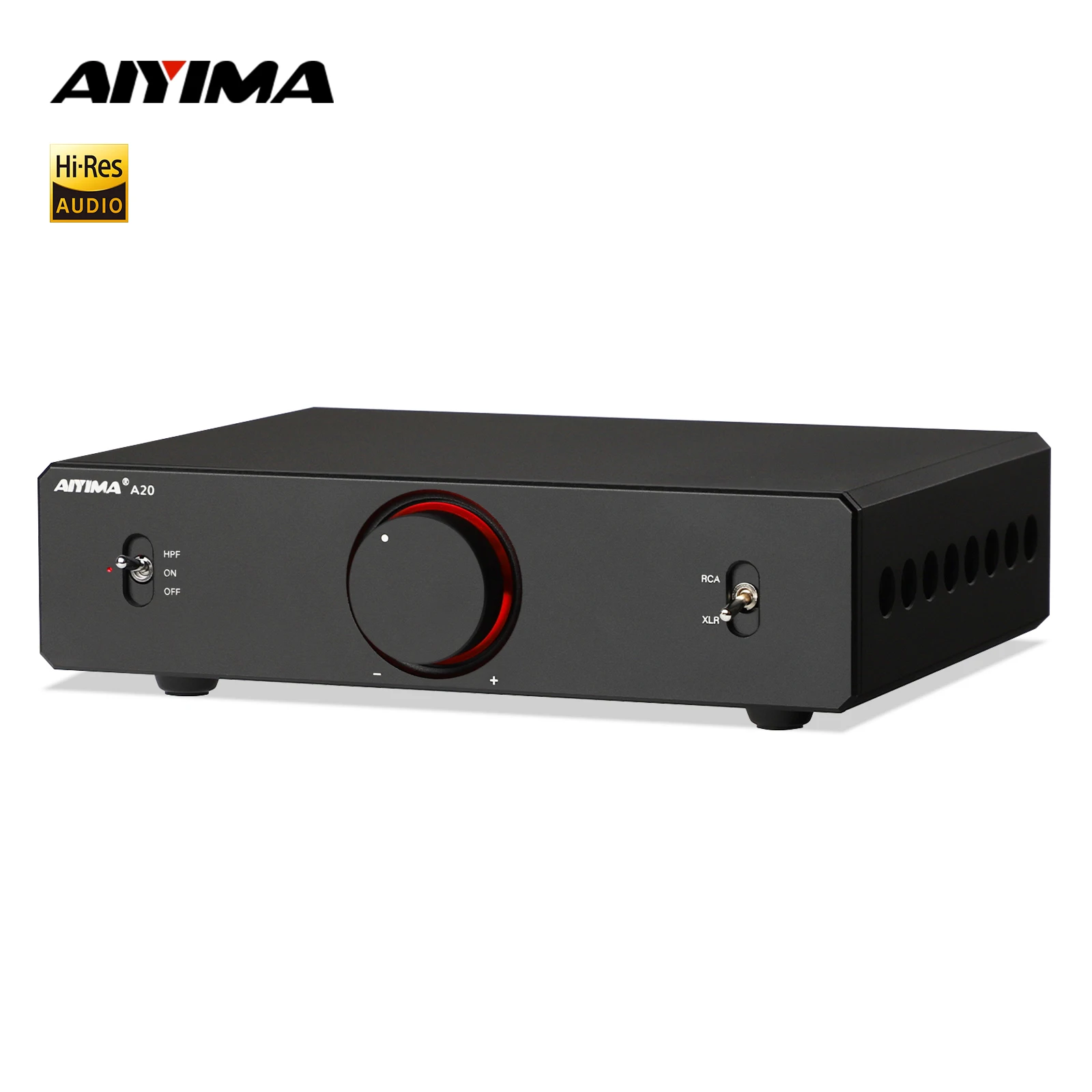 AIYIMA A20 PFFB Stereo Power Amplifier TPA3255 HiFi 2.0 Audio Amp 300Wx2 with XLR/RCA Fully Balanced input HPF High Pass Filter