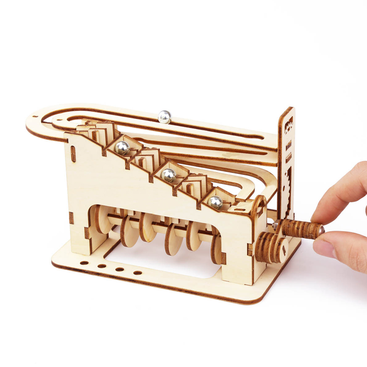 Quebra-cabeças de madeira 3D de corredor de mármore espiral para adultos e adolescentes Kits de construção de modelo DIY com quebra-cabeças mecânicos