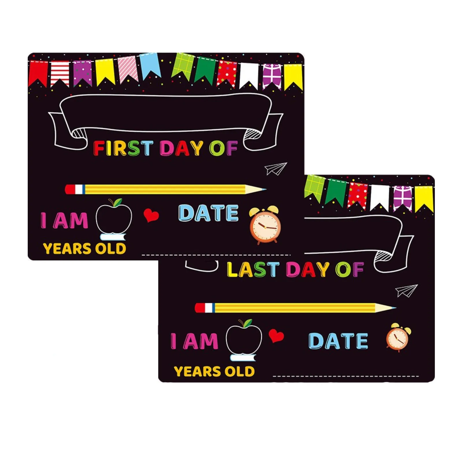 First Day Of School Diy Small Blackboard Back To School Day Double-Sided Message Board Photo Decoration Hanging Sign
