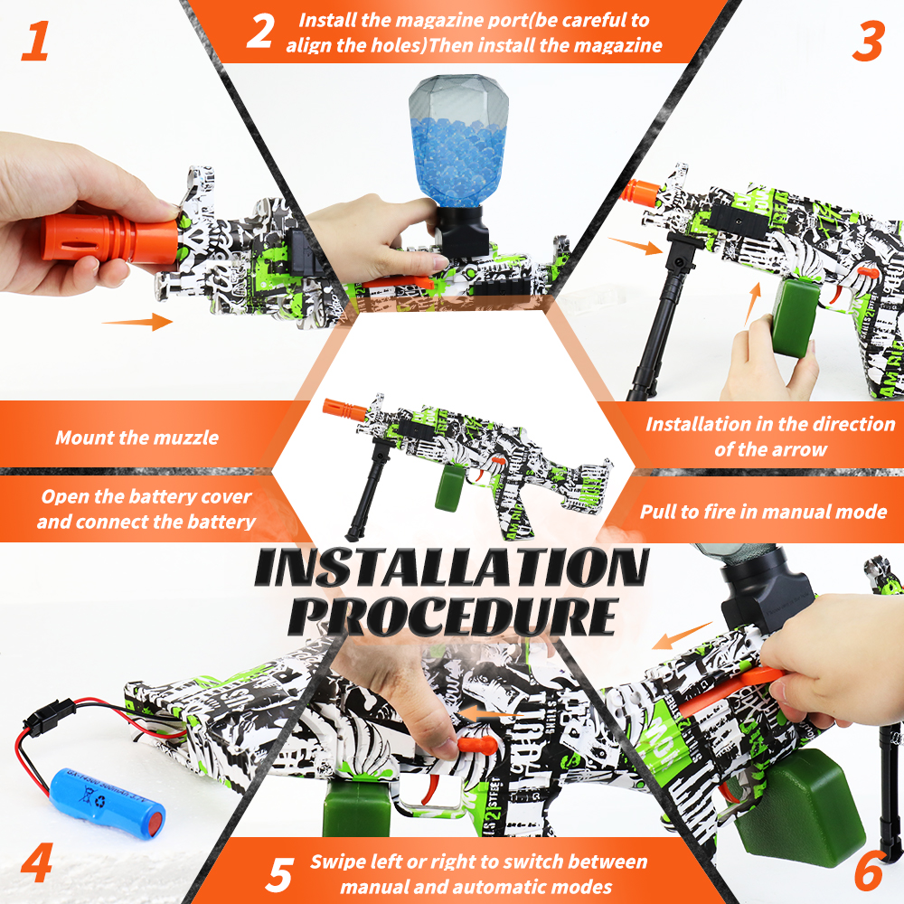 Blaster elettrico ricaricabile M249 - Pistola giocattolo automatica da esterno per battaglie di squadra - Regalo ideale (nessun proiettili inclusi)