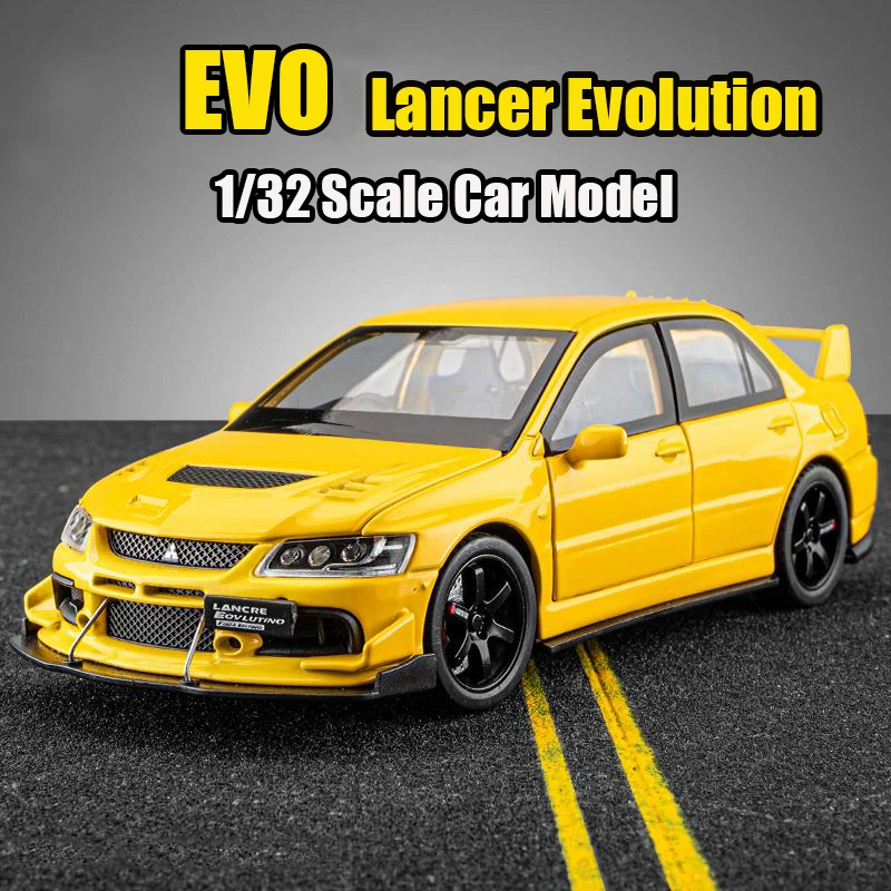 1:32 Lancer Evolution EVO Symulacja modelu samochodu Metal Diecasts Pojazdy zabawkowe Dekoracja ze stopu Dźwięk Światło Metal Człowiek Dzieci Prezent Chłopiec