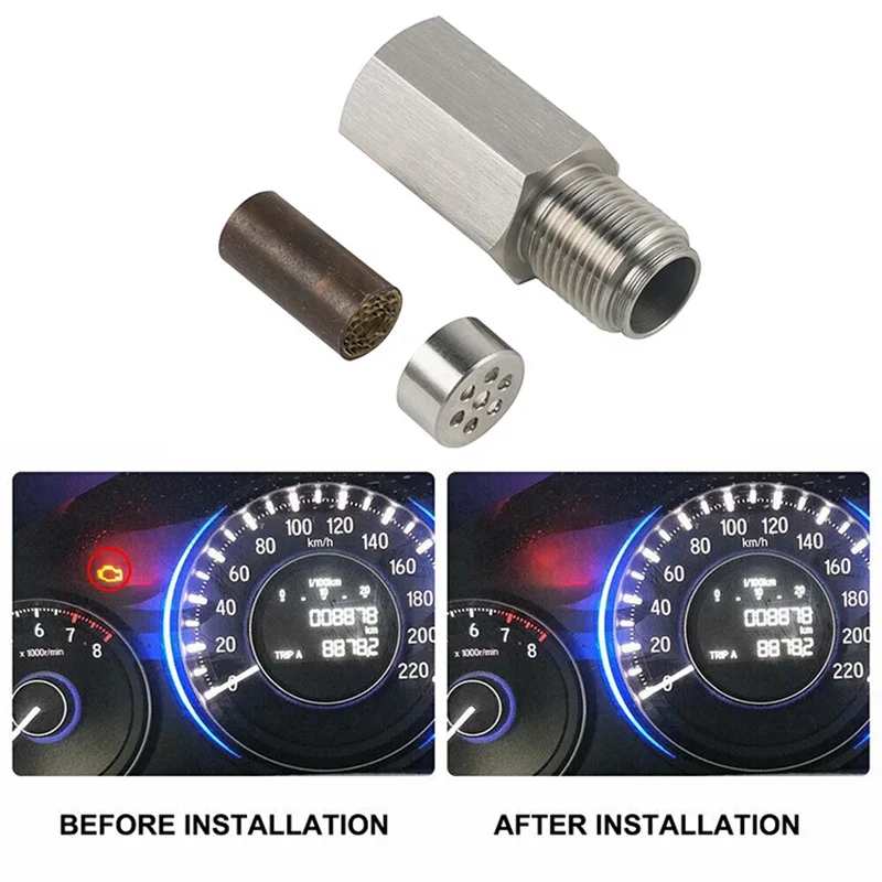 1pcs Zuurstofsensor Adapter Auto Check Motor Licht Fix Katalytische Mesh Zuurstof O2 Sensor Spacer Adapter Mini Katalysator