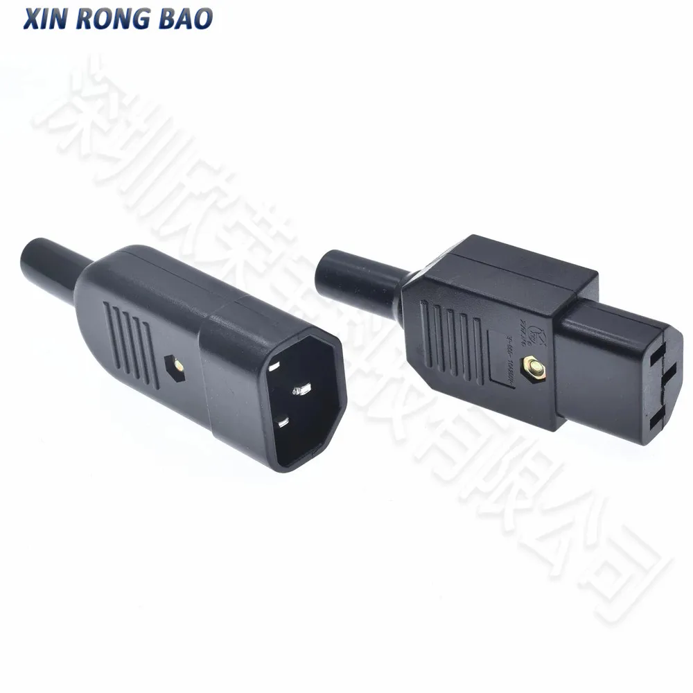 16A 250V IEC ตรงสายหัวเชื่อมปลั๊ก C13 C14หัวเสียบตัวเมียที่แนะนำตัวเชื่อมต่อ3 Pin AC Socket ปลั๊กอุตสาหกรรม BK
