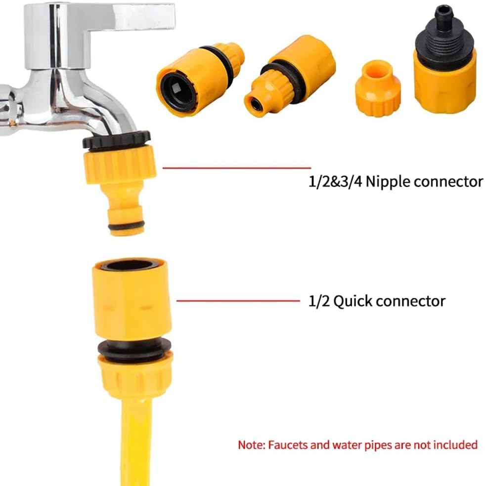 6 pezzi ABS connettore rapido per tubo da giardino 1/2 "estremità doppio maschio giunto di accoppiamento per tubo flessibile set di prolunga per tubo flessibile