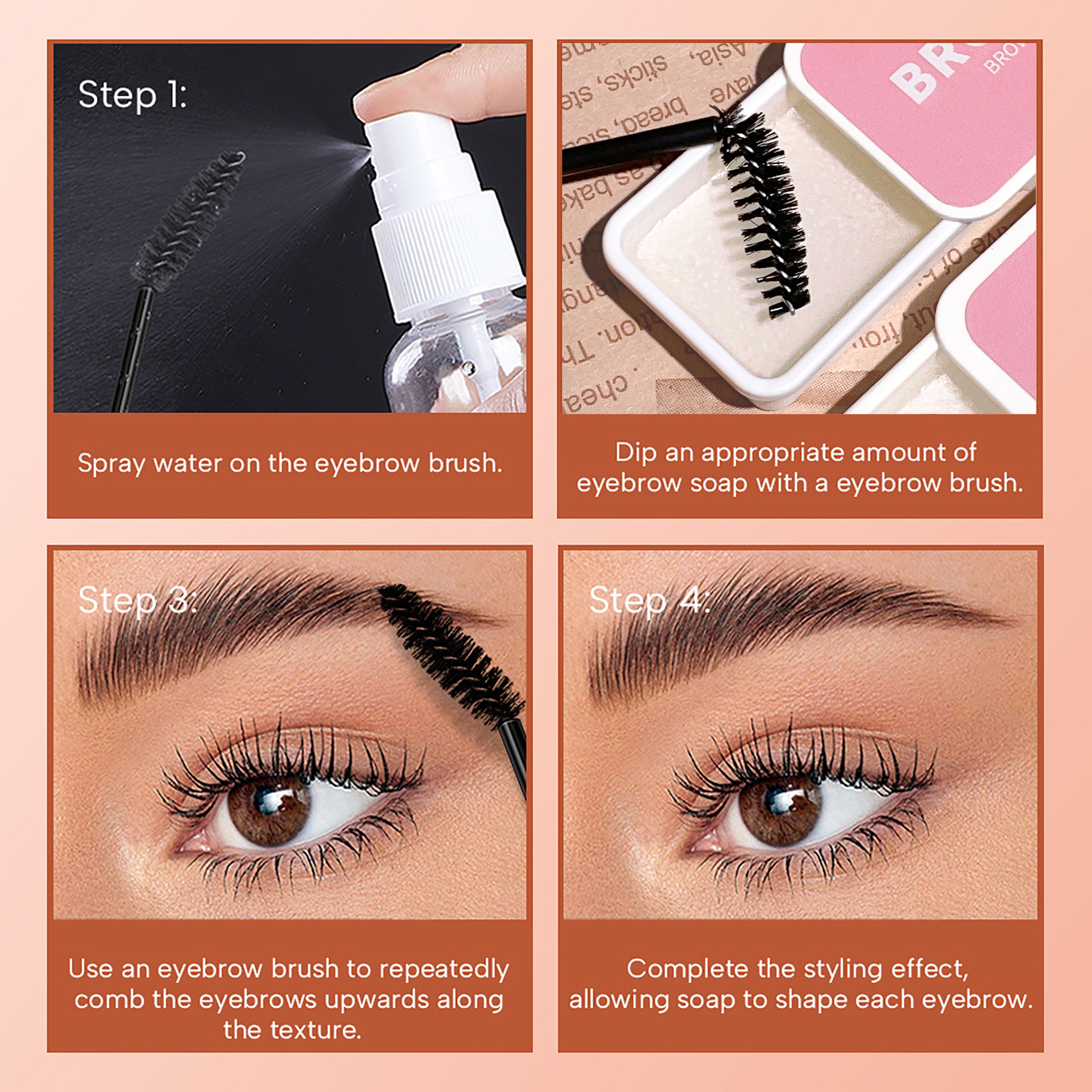 Crema per lo styling delle sopracciglia versatile in quattro colori, gel per lo styling delle sopracciglia impermeabile, sapone per sopracciglia, rinfrescante, duraturo e naturale