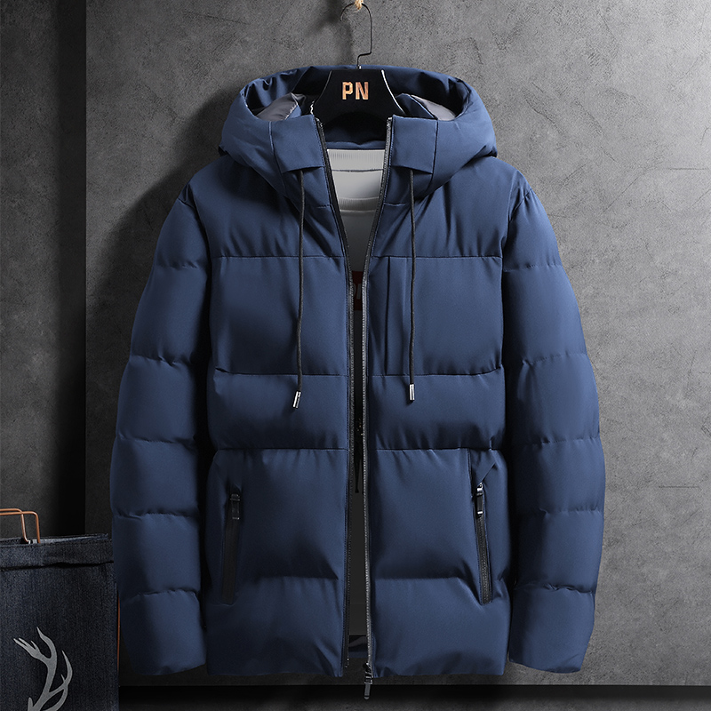 Manteau à capuche en coton pour hommes, veste matelassurera tendance, coupe couvertes, version coréenne simple, décontracté chaud, automne et hiver