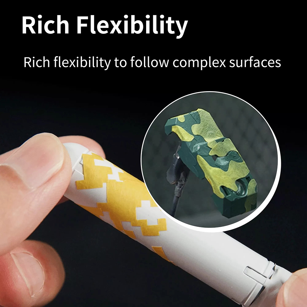 DSPIAE デジタル迷彩バグ迷彩六角プレカットマスキングテープ軍用機戦車モデル