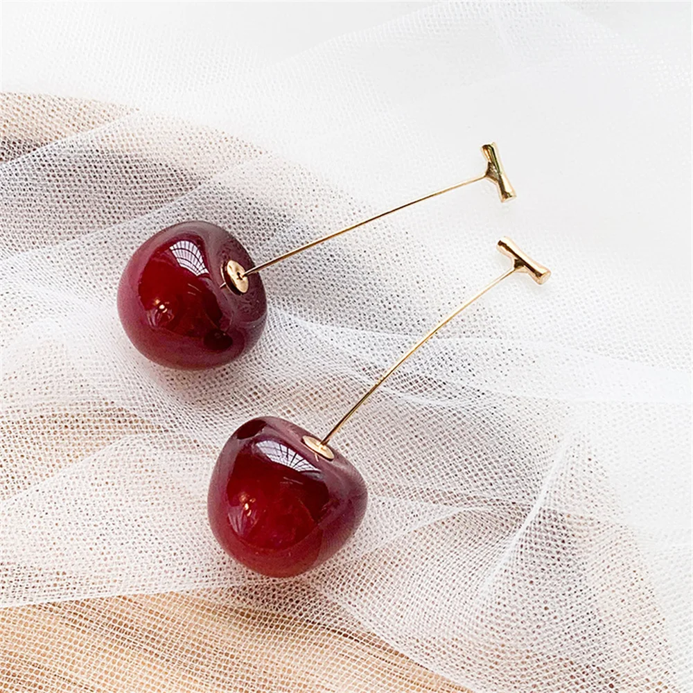 Simpatici orecchini in acrilico con frutta ciliegia Orecchini in resina alla moda con ciliegia per le donne Accessori alla moda per gioielli Kpop