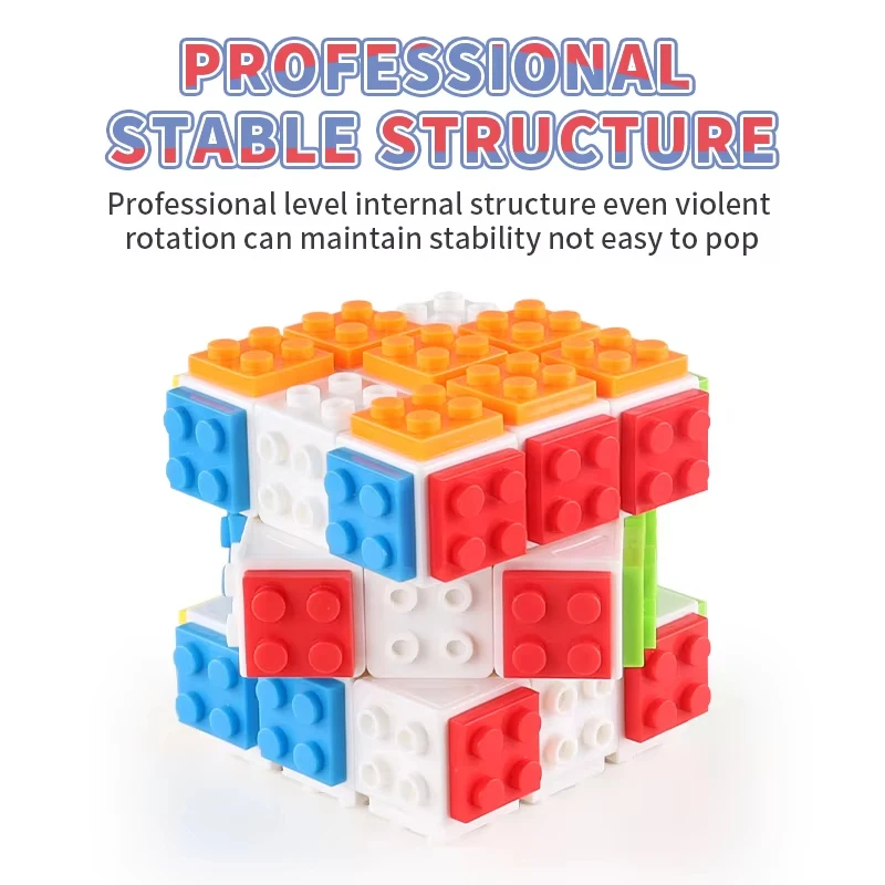 Blocos de construção 3d cubo mágico 3x3x3 diy brinquedo fidget tijolo anti estresse alívio sensorial tdah jogo educativo para crianças adulto