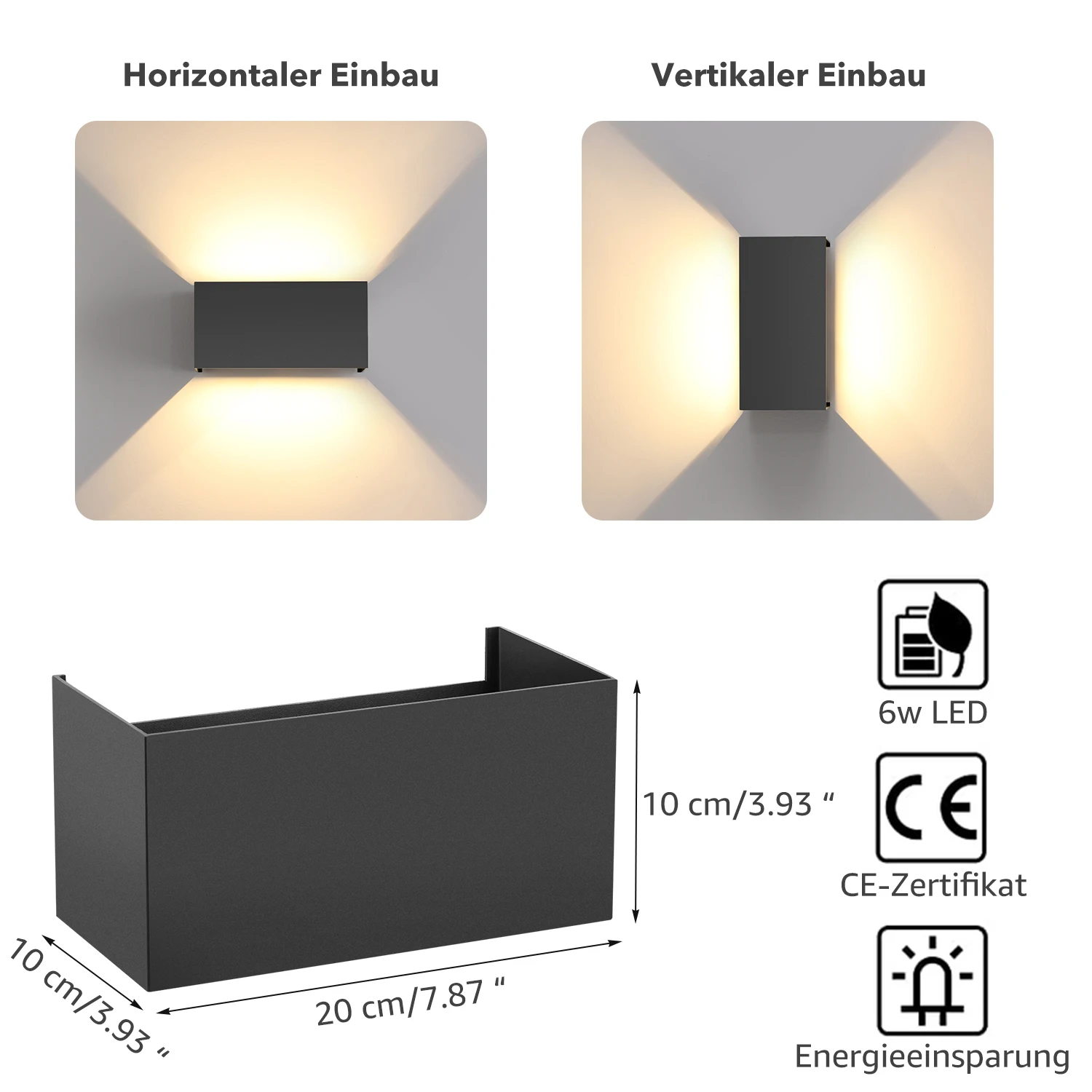 Lampada da parete moderna a LED da 12 W, lampada da parete in alluminio con fascio luminoso regolabile su e giù, luce Cube G9 per interni ed esterni