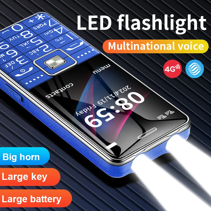 GSM 2G BAR Phone G600 Dual SIM Card 6800mAh Battery SOS Big Key 2.4Inch Screen Mobile Cellphone For Old Man Woman MP3 Recoder