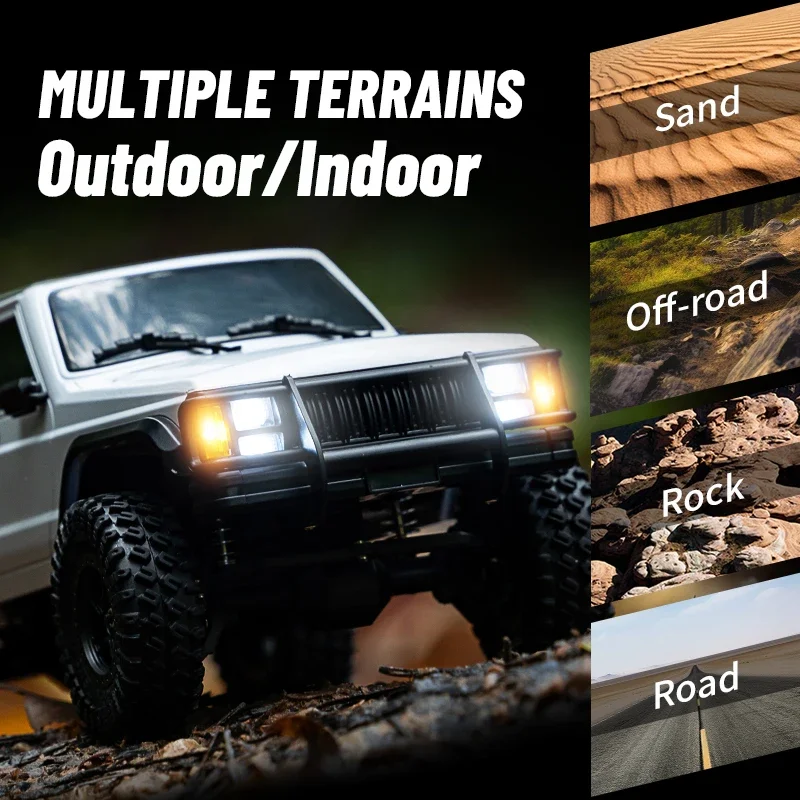 RC Auto Simulation Multi-Terrain 4WD Geländewagen 2,4G Simulation Auto Licht Design Klettern Crawler Lkw Spielzeug für Jungen Geschenk