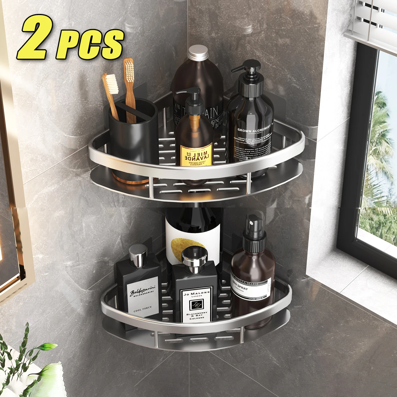 Badkamer Plank zonder spijker Douche Hoekplank Aluminium Shampoo Plank Douche Organizer Badkameraccessoires