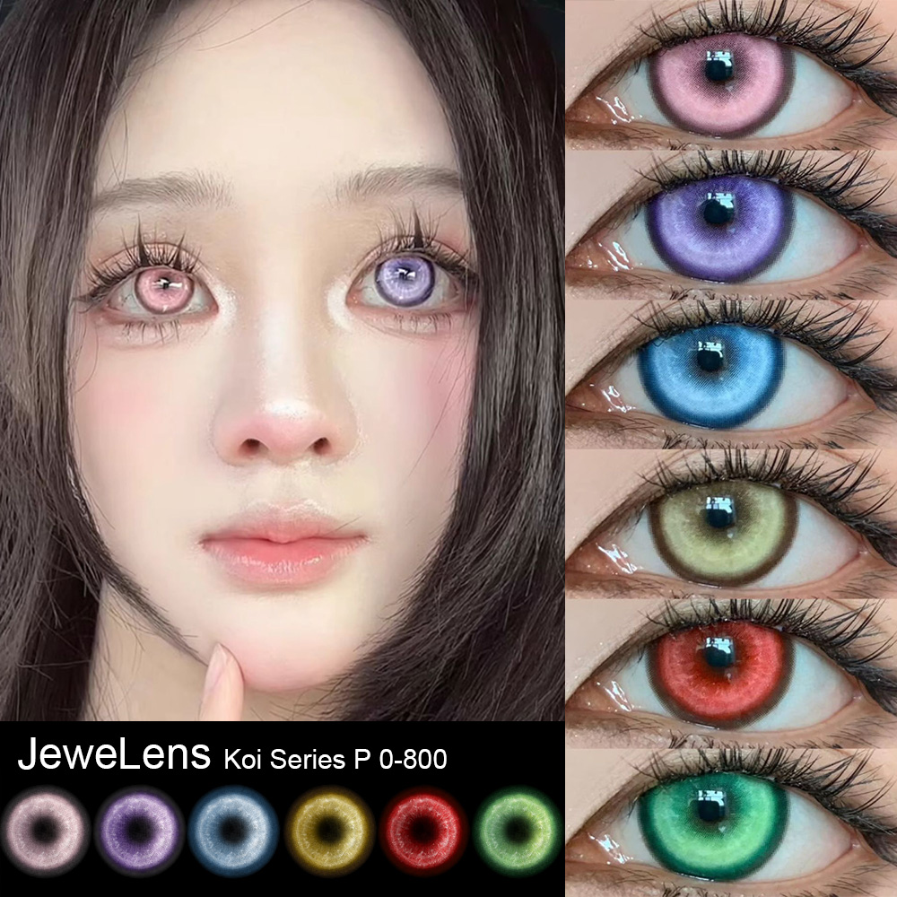 JeweLens Cosplay Miopia Corlor Lentes de Contato Anime Aluno 6 Meses 1 Par Halloween Lentes de Olho Bonito