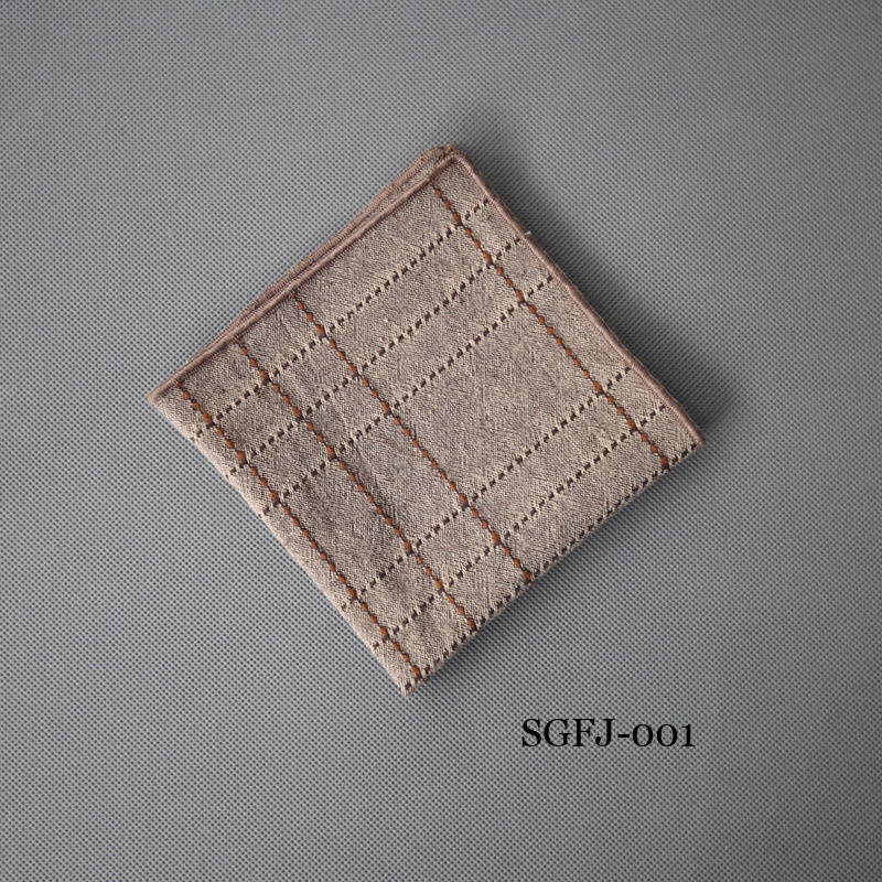 24*24ซม.ผ้าฝ้ายชุดพ็อกเก็ตสแควร์ลายสก๊อตลาย Sapu Tangan Polos ง่ายผ้าเช็ดตัวเจ้าบ่าวจัดงานแต่งงาน Hanky