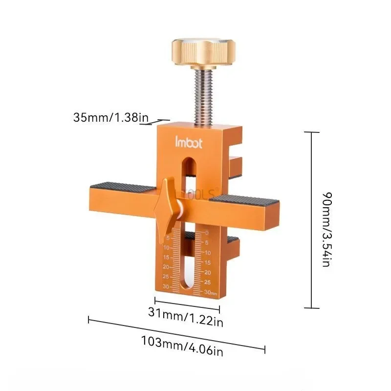 Woodworking Cabinet Door Installation Jig,Cabinet Closet Door Quick Positioning Tool, Aluminum Adjustable Clamping Range 7-40mm
