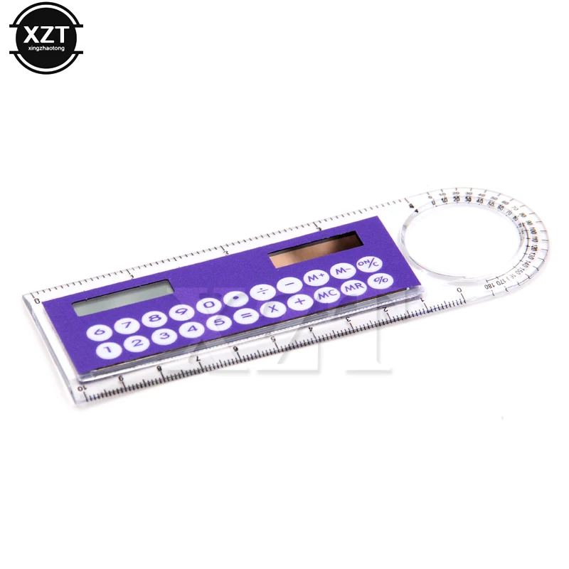 Estudante material escolar calculadora mini material escolar régua transparente solar com lupa portátil escritório papelaria