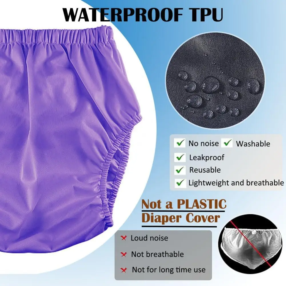 Fralda à prova d'água para adultos, lavável, reutilizável, calças de cuidados com a prova de vazamento, calças de natação, capa de fralda elástica, dropshipping