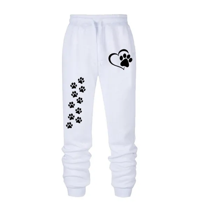 Pantalones de chándal con estampado de pata de gato para mujer, pantalones deportivos de alta calidad, pantalones para correr, pantalones para correr informales al aire libre