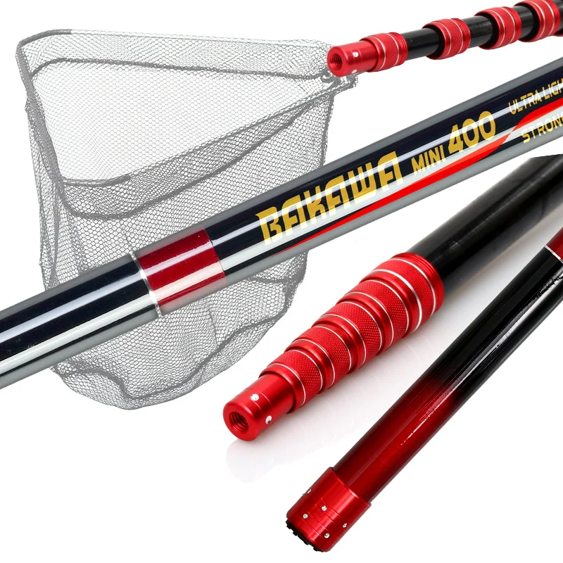 JOSBY 3M/4M/2,1 M red de pesca telescópica plegable red de aterrizaje poste ligero carpa fibra de carbono plegable mar mano Dip Net aparejos