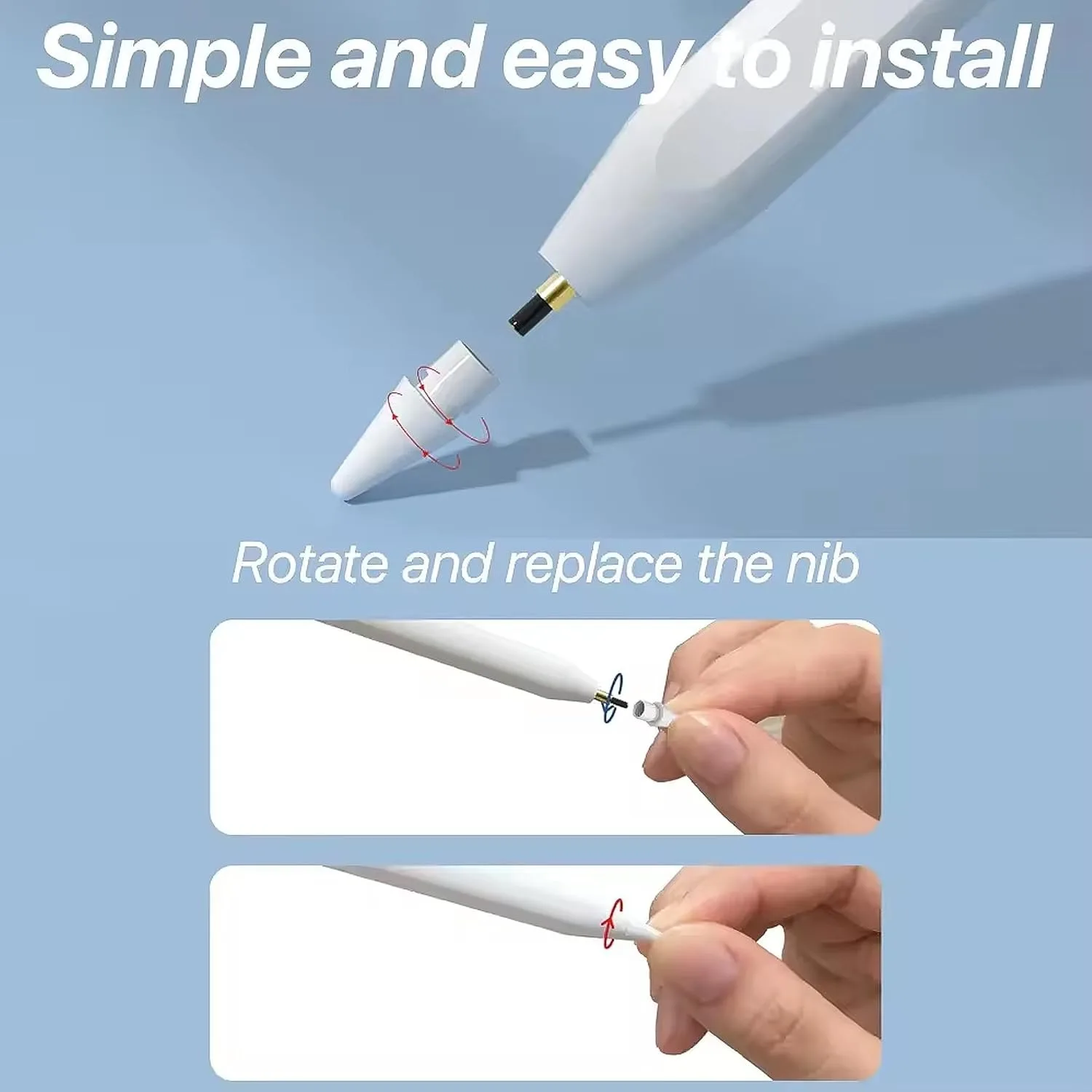 Caneta stylus universal, caneta stylus ativa compatível com telas sensíveis ao toque iOS e Android/telefones, caneta stylus recarregável com dupla para