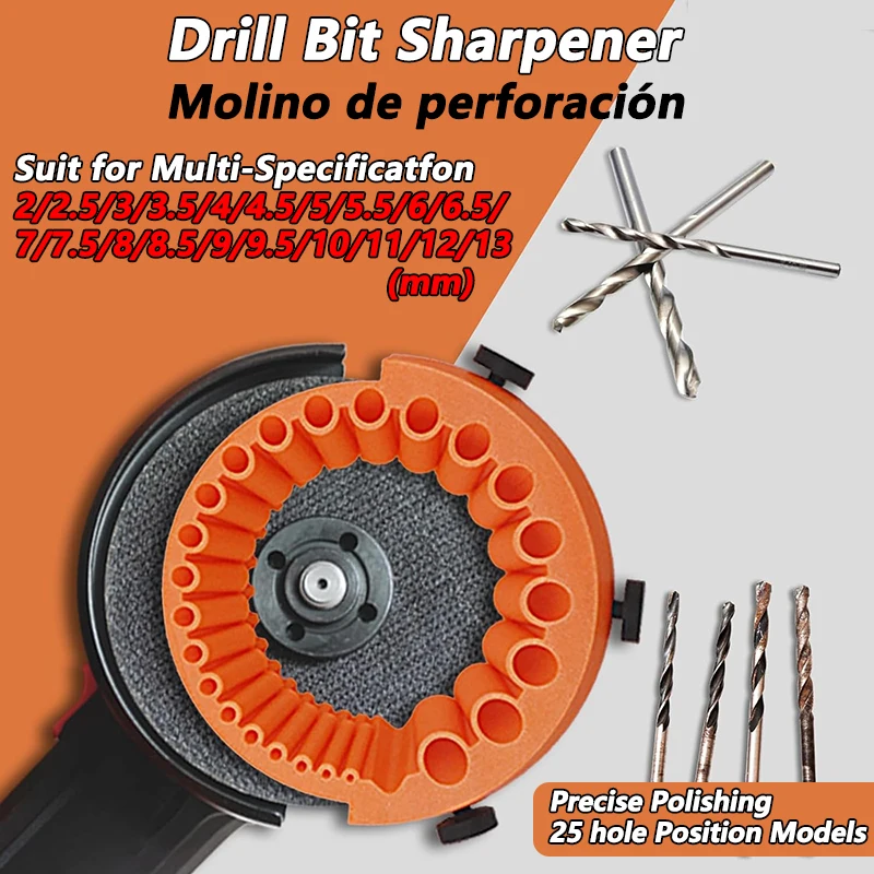 Multipurpose Drill Bit Grinding Sharpener Polishing Grinding Tool 125mm Angle Grinder Powered Tool Parts For 2-13mm Drill Bits