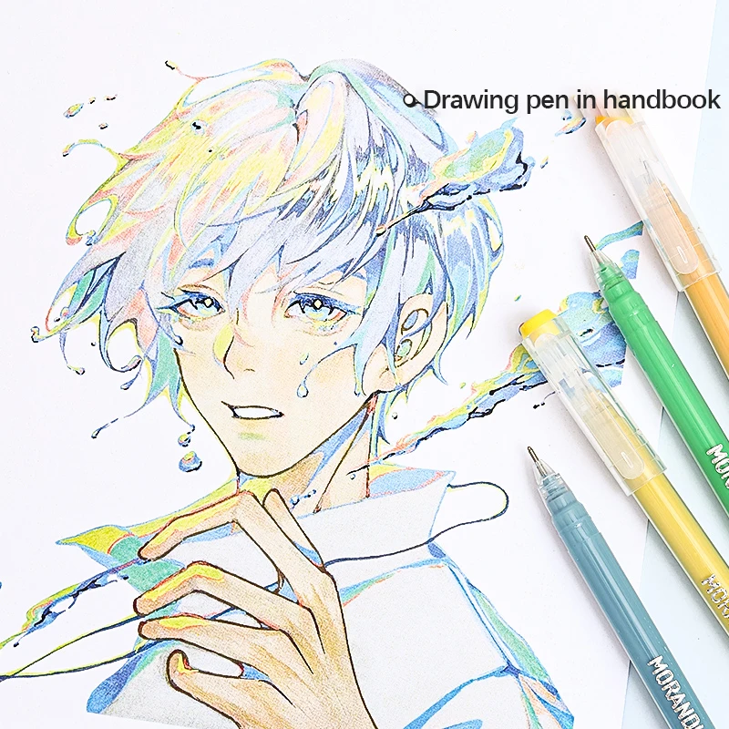 9pcs Colores Markers แปรงปากกาชุดแห้งเร็ว Graffiti วาดภาพวาด Highlighter อุปกรณ์โรงเรียนสําหรับนักเรียน Art เครื่องเขียน