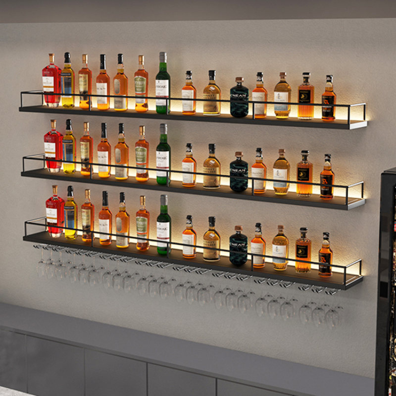 ชั้นวางบาร์ไวน์ตู้เย็นตู้เหล้าห้องนั่งเล่น Canteen Wall เฟอร์นิเจอร์ตู้เก็บสีขาวเคาน์เตอร์เครื่องดื่ม Cellar Rack