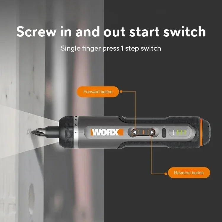 Worx-Mini juego de destornilladores eléctricos inalámbricos inteligentes, herramientas de taladro de mano recargables por USB, WX242, WX241, WX240, 4V