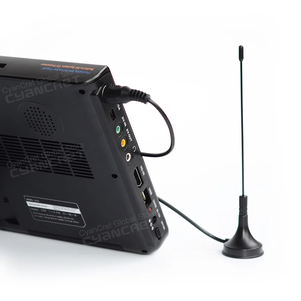 LEADSTAR D10 10 นิ้ว HD แบบพกพาทีวี DVB-T2 tdt DTT Digital และ Analog mini รถขนาดเล็กโทรทัศน์สนับสนุน USB SD MP4 H.265 AC3