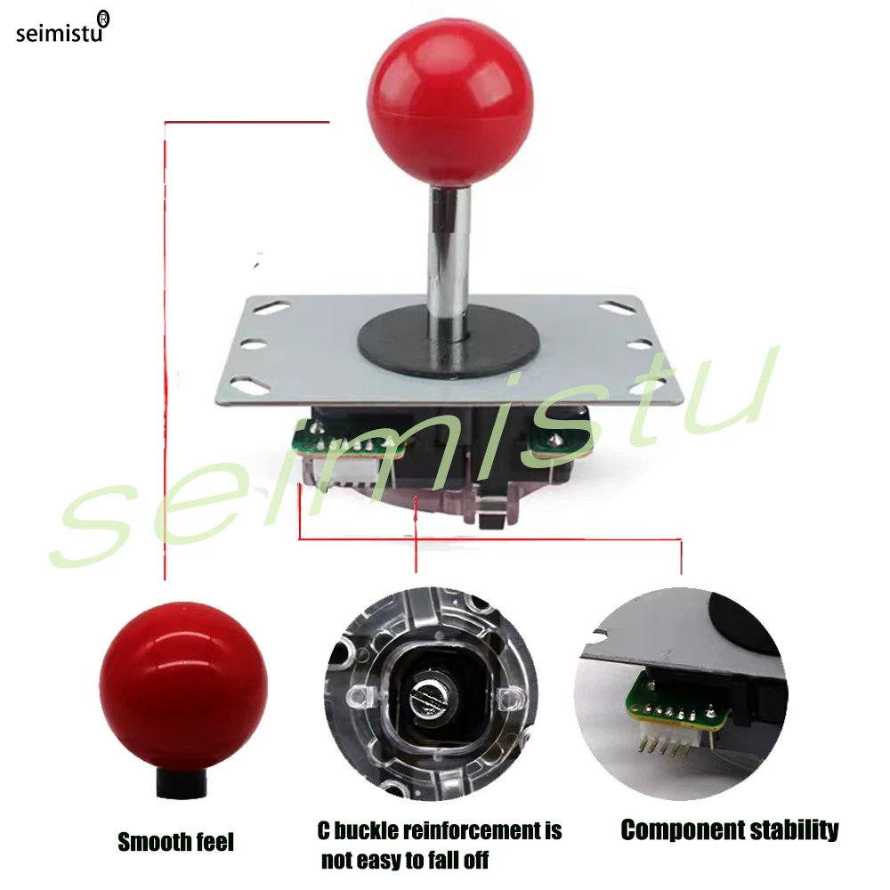 Kopieer de Sanwa arcade-joystick met ronde balhoofd, kan worden gebruikt voor gameconsole, 5-pins