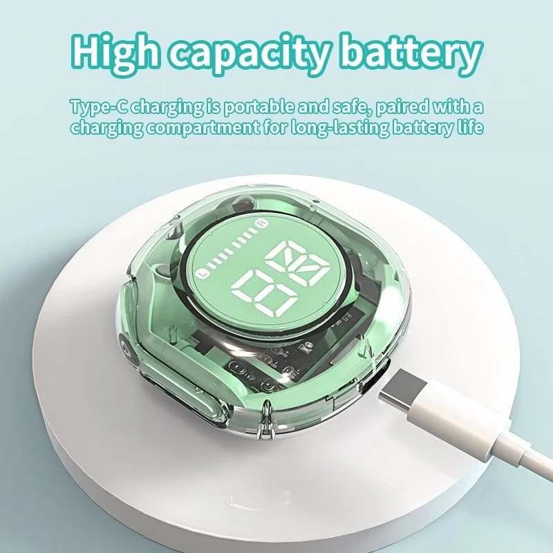 T8 PRO Tws słuchawki douszne Bluetooth przezroczyste z cyfrowym wyświetlaczem LED bezprzewodowe słuchawki douszne do słuchawek Xiaomi Huawei iPhone