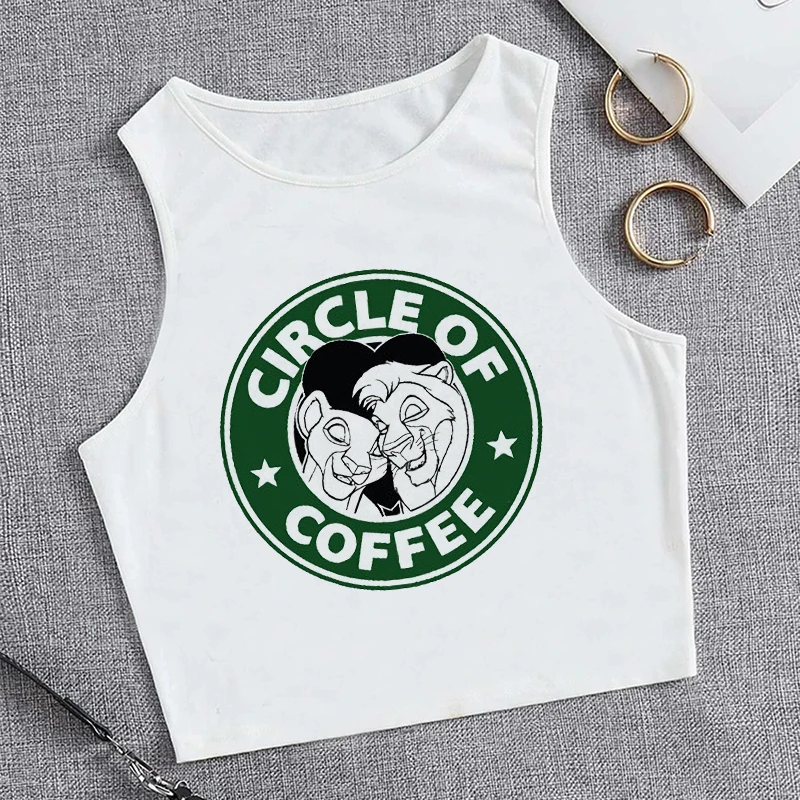 Tank Top Hakuna Matata kaus Crop Top kaus oblong Disney The Lion King kaus oblong Kawaii Crop Atasan wanita baju wanita