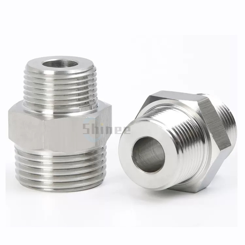 1/8 1/4 3/8 1/2 3/4 1 "rosca macho encanta união de bocal 304 conector de encaixe de tubulação inoxidável acoplador água óleo adaptador de rosca de ar