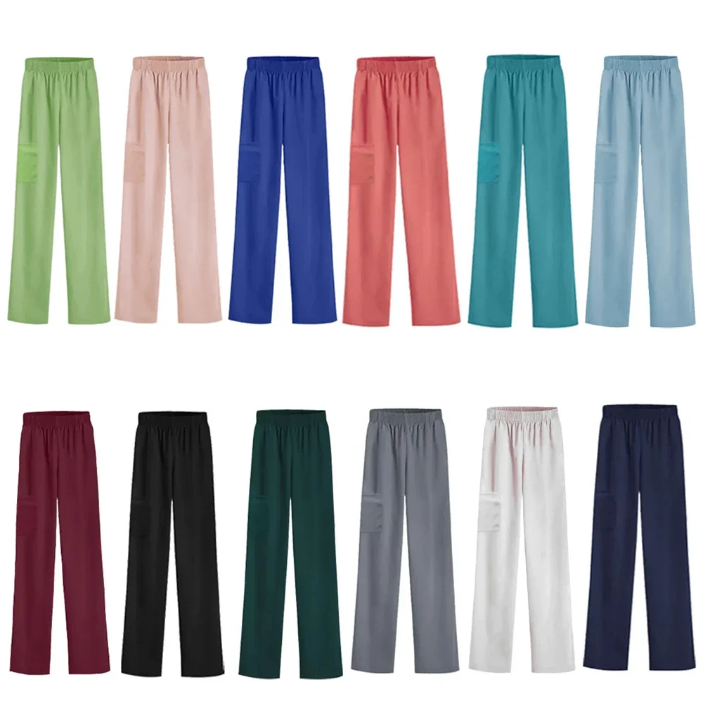 สีทึบขัดกางเกง Lab กางเกงผ่าตัด Unisex หมอและพยาบาลกางเกงทํางานพยาบาลอุปกรณ์เสริมแพทย์กางเกง