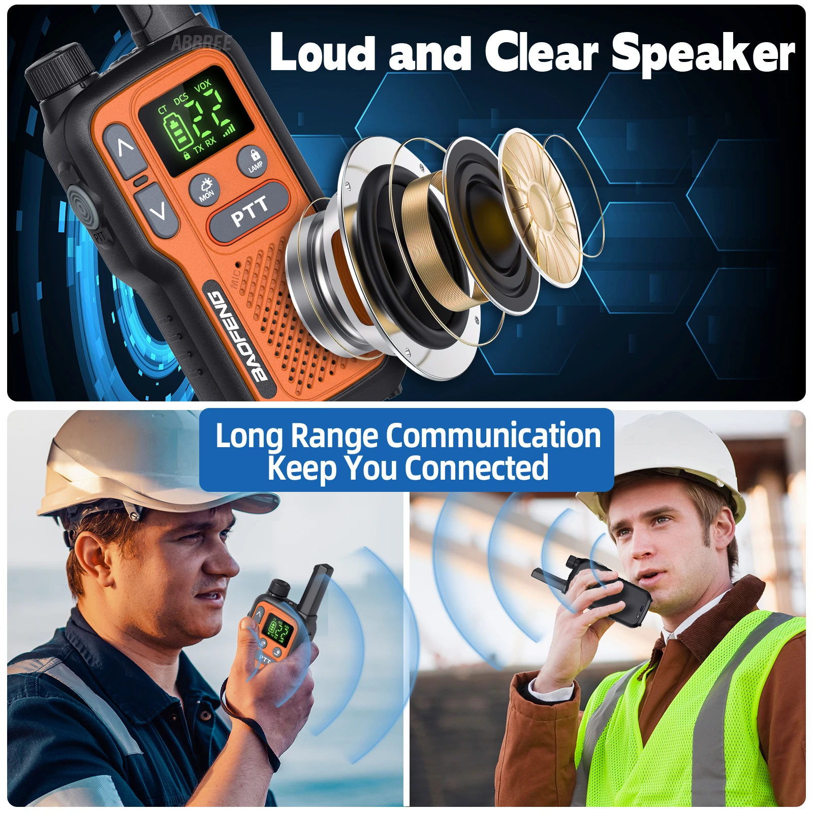 2PCS Baofeng BF-T18 Mini Walkie Talkie PMR 446 FRS Dual PTT Taschenlampe Tragbare Typ-C Ladegerät VOX NOAA service Für Jagd