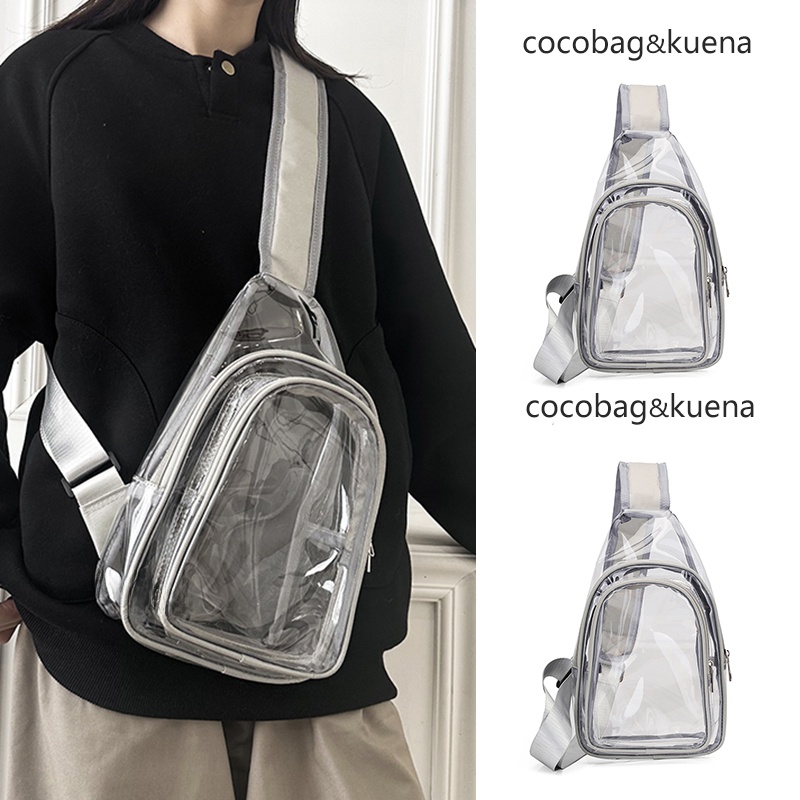 Bolsa de Peito Transparente de PVC Plástico Jelly para Mulheres Nova 2025 à Prova d'Água para Celular Estilo Casual Tamanho G...