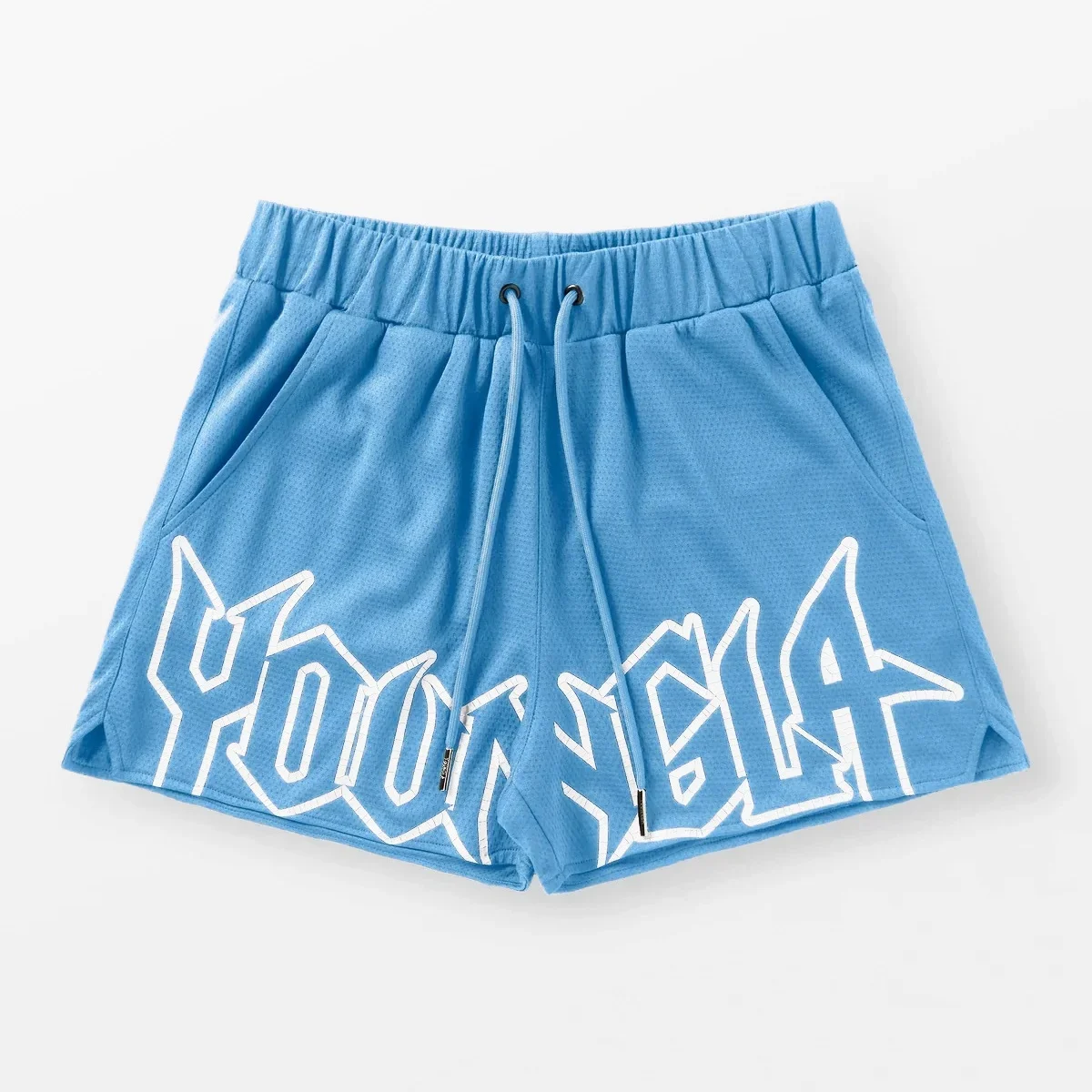 YOUNGLA อเมริกันฤดูร้อนใหม่กีฬาฟิตเนสกางเกงขาสั้นตาข่ายแห้งเร็ว Breathable บาสเกตบอลการฝึกอบรมกางเกงขาสั้นสบายๆกางเกงชายหาด