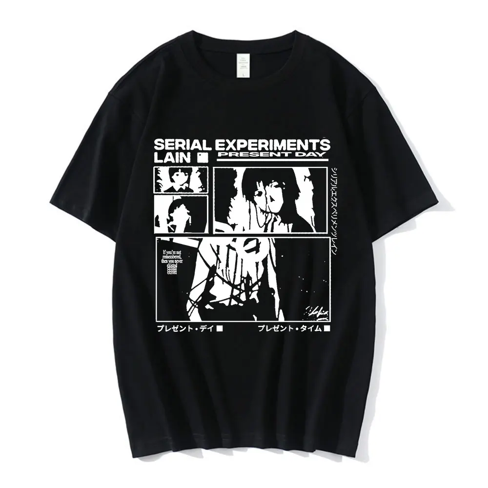 アニメシリアル実験レイン Tシャツ男性女性グラフィック Tシャツユニセックス岩倉マンガガールサイ​​エンスフィクション半袖 Tシャツユニセックストップス