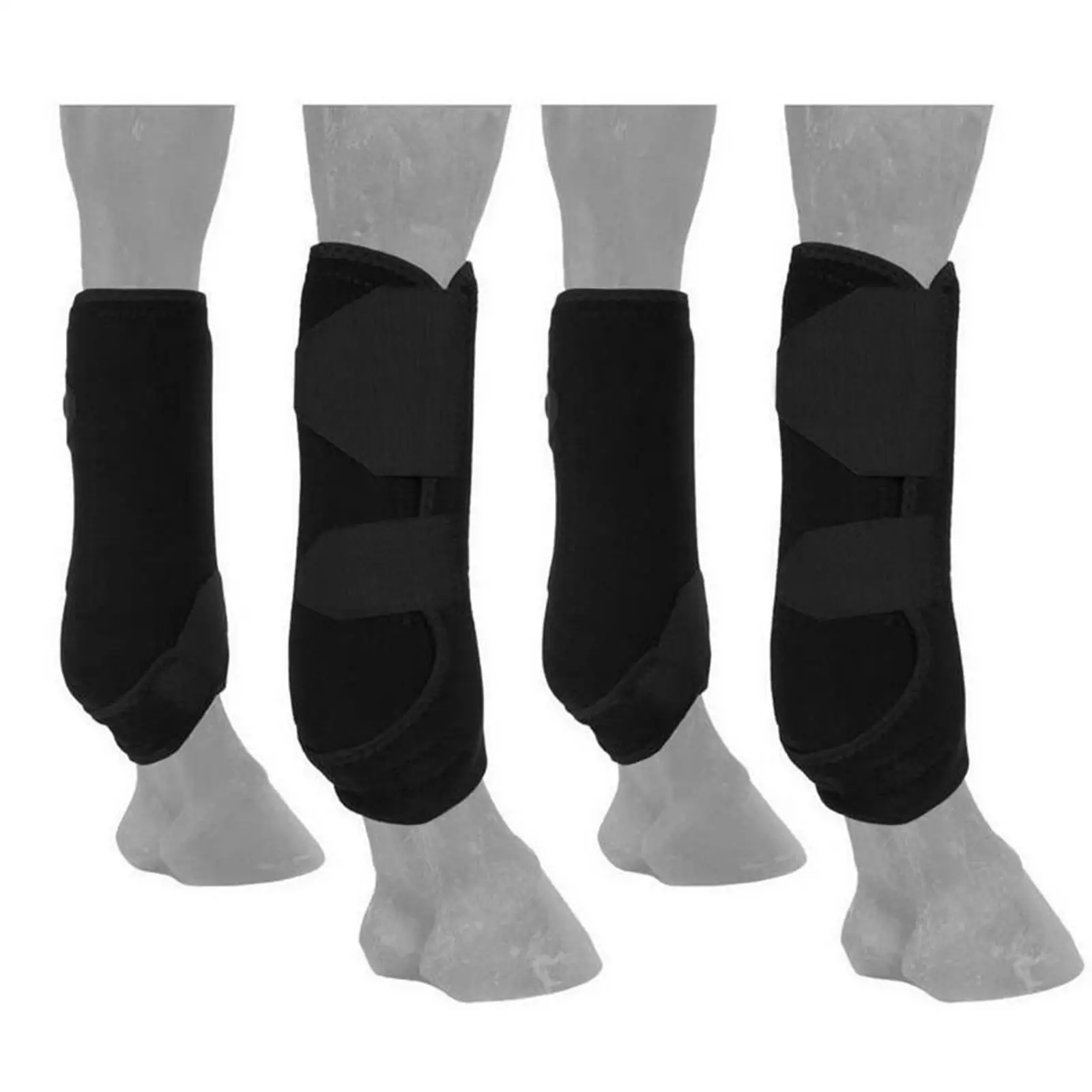 4x Beinwickel für Pferdestiefel, Schutz vorne und hinten, Beinschutz aus Neopren, Pferdestützbeine, Schutzausrüstung für Reitsport-Zubehör