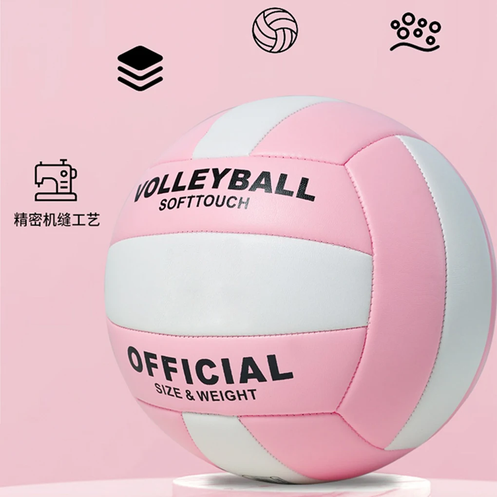 PVC 2,7 mm Dicke Macaron-Volleyball, offizielle Größe Nr. 5, maschinelles Nähen, weicher Strandluft-Volleyball, professionelle Match-Bälle