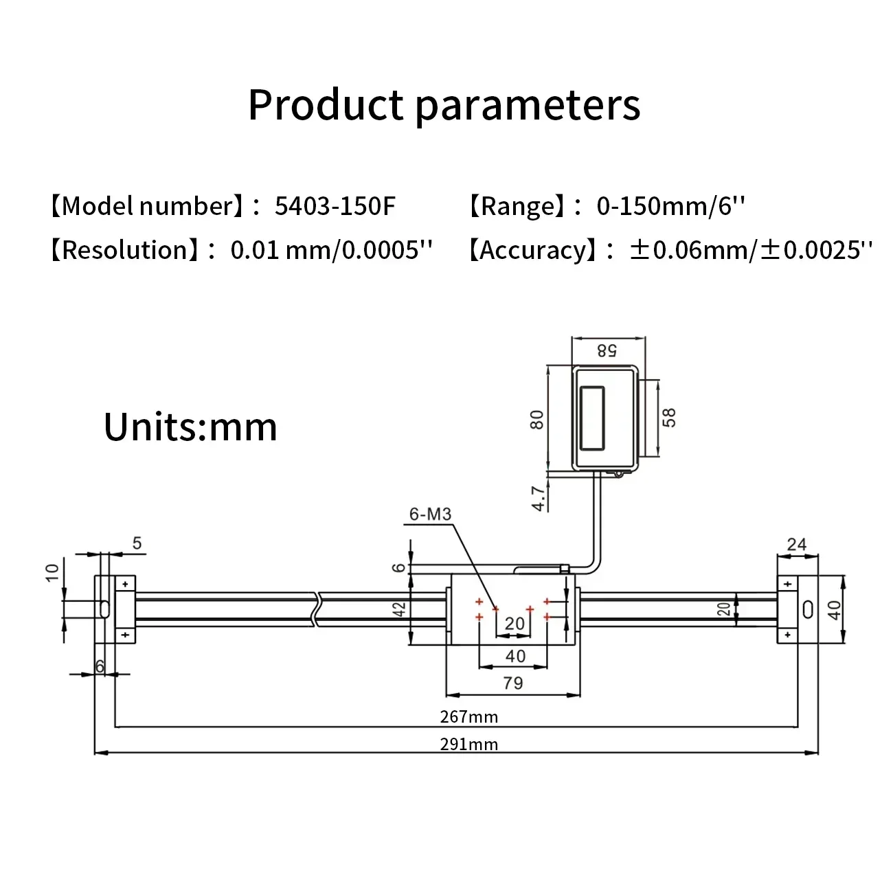 SHAHE Digital Readout Linear 0-150mm/0-6inch Accurate Digital LCD Digital Readout Lathe Linear Scale for Milling Machines