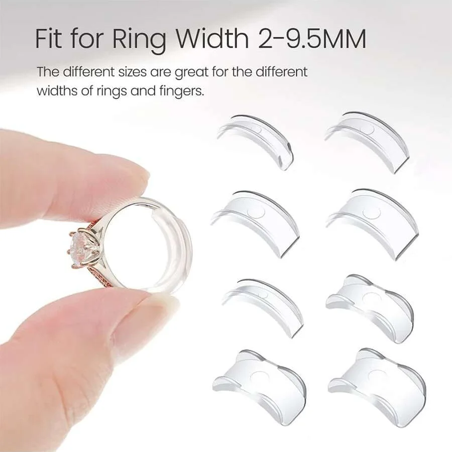 32pcs Ring Size Adjuster Pads Invisible Silicone Ring Sizer Reducer for Loose Rings Secure Fitting Accessories Stopping Slip-off
