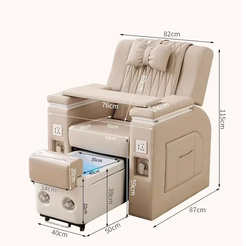 Spa Luxe Pedicurestoel Nail Tech Professionele Fauteuil Stoelen LED Mooie Peda Massage Sillones De Pedicura Meubilair