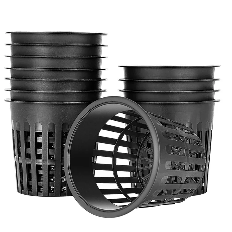 A04G-60 Pak 4 Inci Cangkir Jaring Jaring Berlubang Filter Bibir Lebar Keranjang Ember Pot Jaring Tanaman untuk Hidroponik