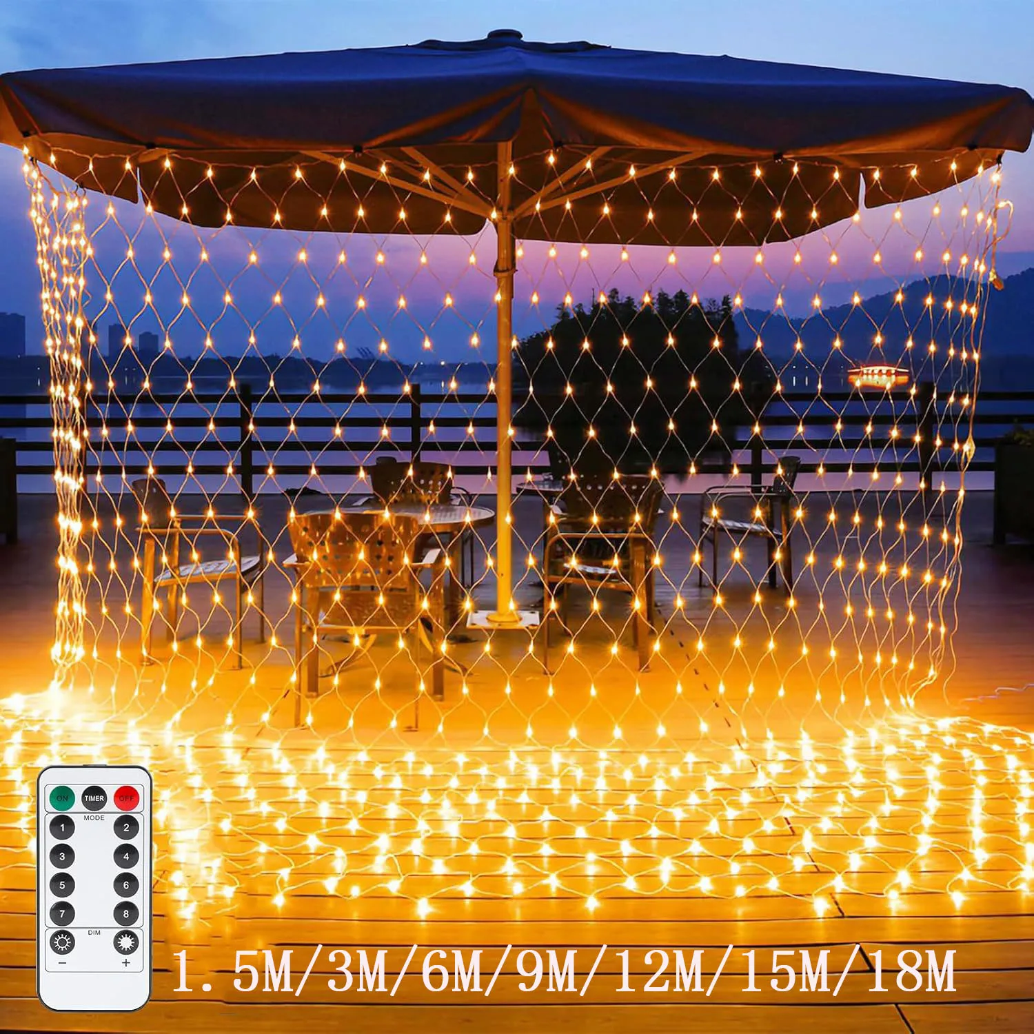 3M-18M LED Festoon String Christmas Net Mesh Lights Fairy Curtain Garland Outdoor Waterproof For Party Garden Wedding Decoration