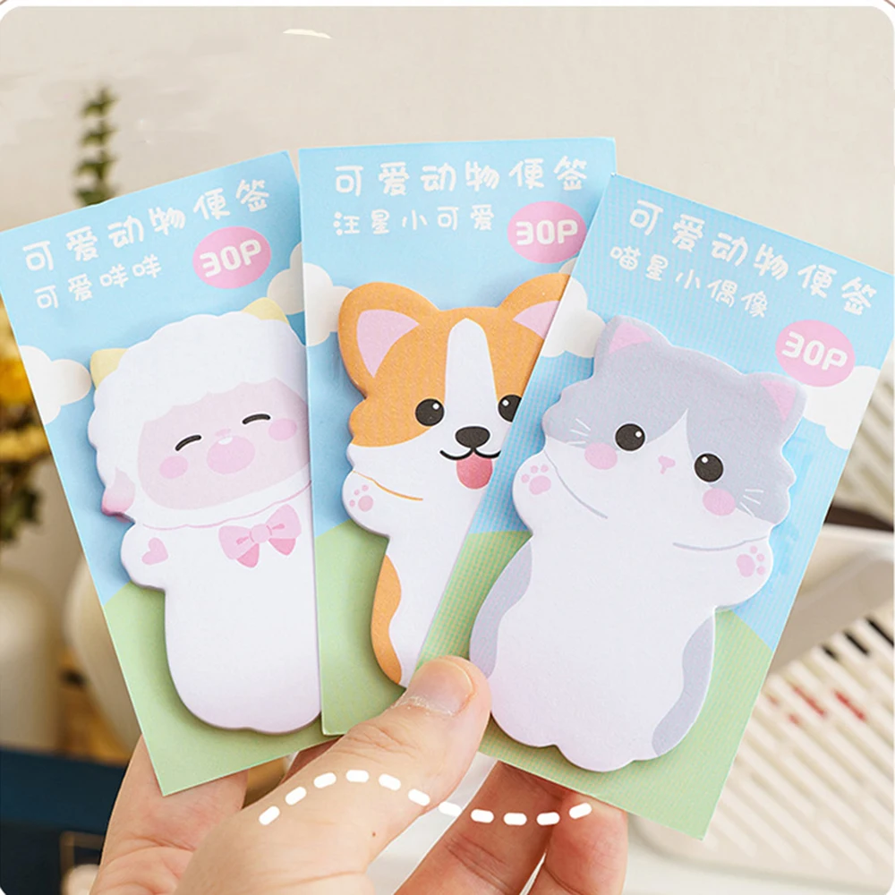 Lytwtw's Lovely Animal Rabbit Bear Dog Sticky Notes Memo Pad Paper School Supplies Planner Stickers Stationery