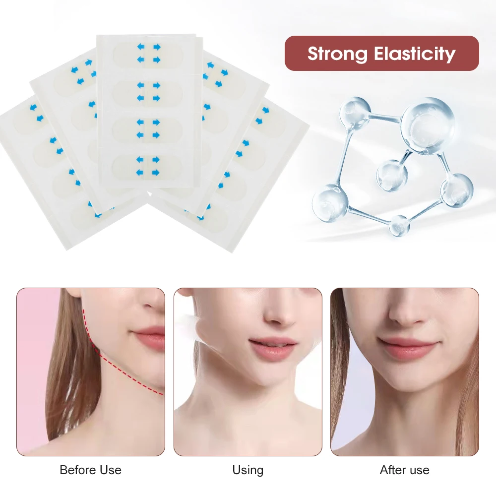 80 ชิ้นที่มองไม่เห็น V Face lifting เทปกําจัดริ้วรอยสติกเกอร์หน้าผากคอคางสติกเกอร์ Anti Aging Patch Facial Slimming Firming