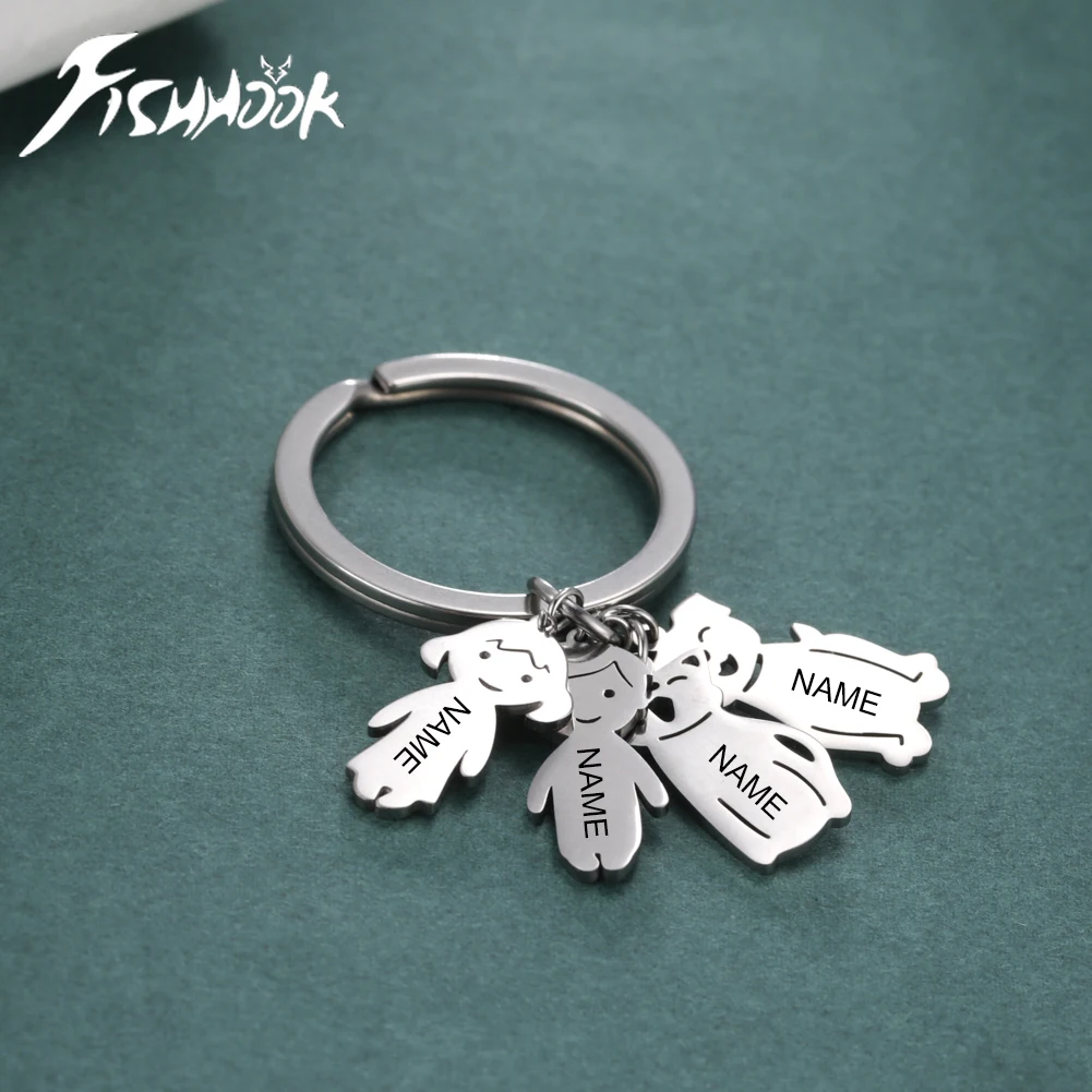Llavero personalizado para niño, madre, regalo del Día de San Valentín, llavero con nombre personalizado para niño y niña, joyería familiar para mamá y papá
