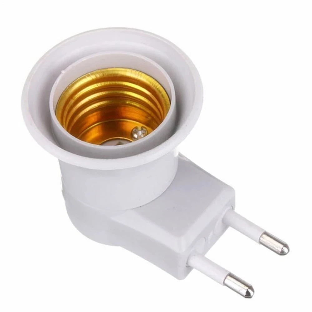 E27 EU Plug Adapter With Power On-Off Control Switch E27 Socket Lamp Base Lamp Socket 1Pack